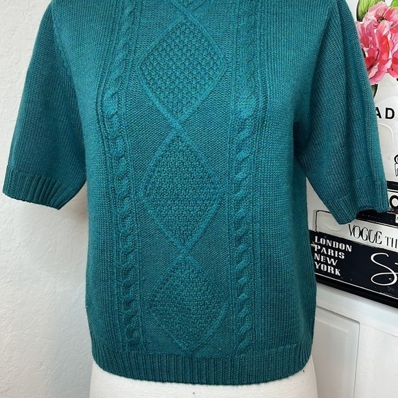 Amour Vert Jude Short Sleeve wool Sweater in Jadeite Size XS - Picture 5 of 8